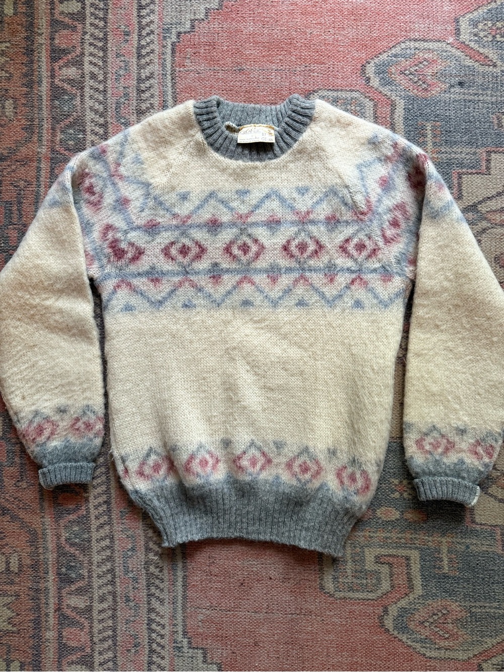 Vintage Icelandic by GE-KA 100% Wool Nordic Fair Isle Sweater | Small
